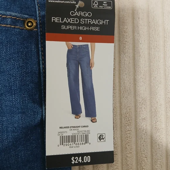 Sofia by Sofia Vergara Women's Blue Straight Leg Jeans - Picture 2 of 4